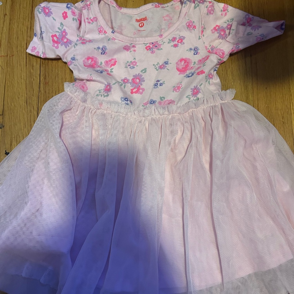 Fabkids Pink Floral Dress